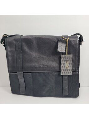 Giorgio Armani Men’s Brown Leather Shoulder Bag Messenger Briefcase NWT